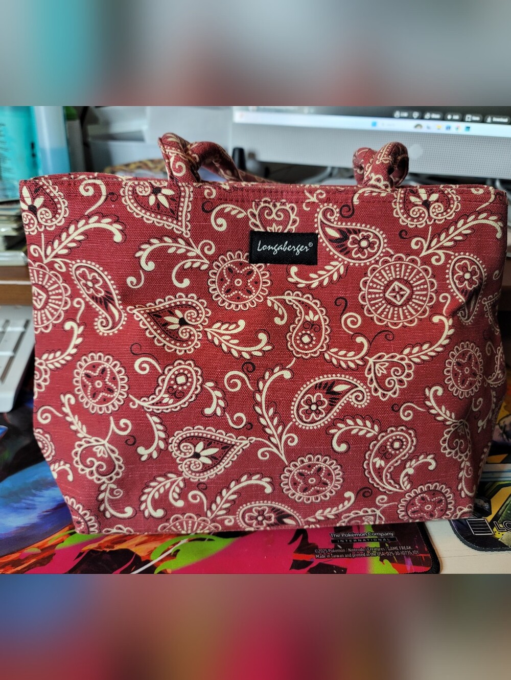 Longenberger Homestead Red Bandana Bag